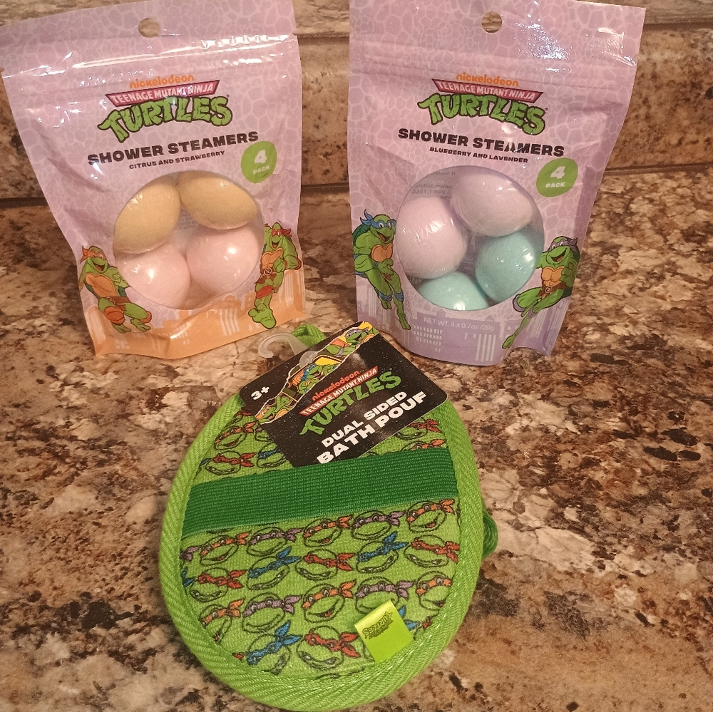 Nickelodeon TMNT Pastel Shower Steamers Set And Poof - Picture 2 of 2